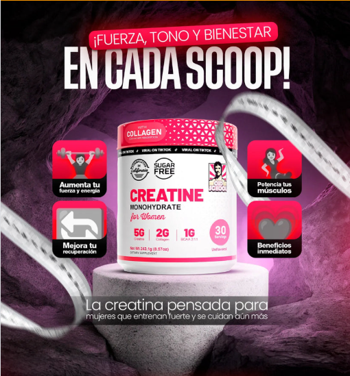Este diciembre, atrévete a ser la que todos notan. Empieza hoy con creatina y maximiza tus resultados 🔥