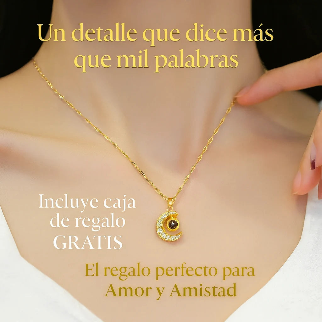 Collar Luna "Te Amo" en 100 Idiomas 💌 — El Regalo que Habla al Corazón