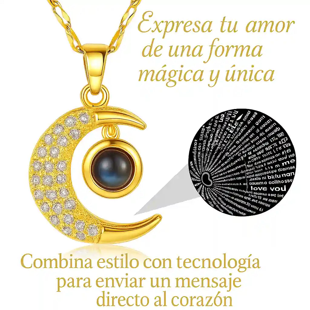 Collar Luna "Te Amo" en 100 Idiomas 💌 — El Regalo que Habla al Corazón