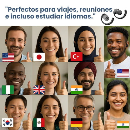 TalkMaster® Pro – Auriculares Traductores Bluetooth en 140+ Idiomas