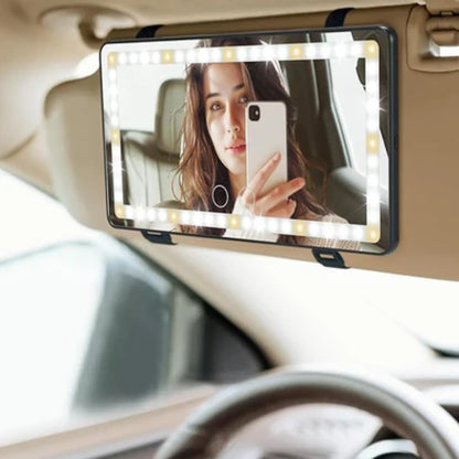 Espejo GlamCar Iluminación de belleza profesional en el auto ⭐