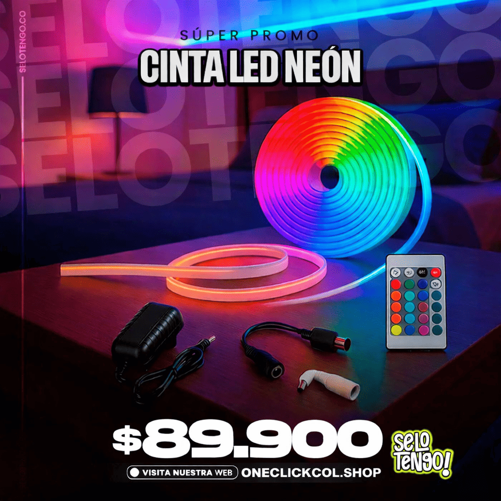 Cinta LED Neón Moldeable ✨ Crea figuras a tu imaginación y dale vida a tu cuarto 🎨