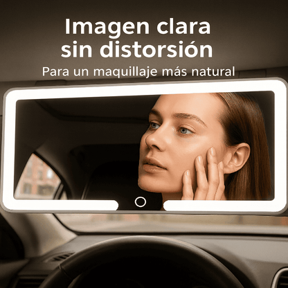 Espejo GlamCar Iluminación de belleza profesional en el auto ⭐