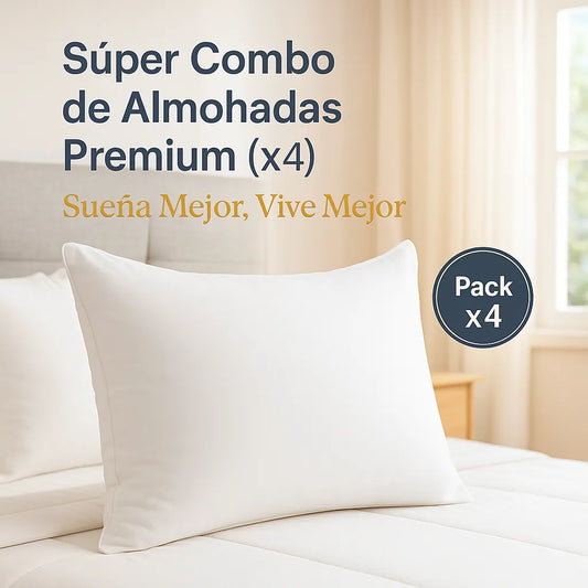 Sueño Placentero: Set de 4 Almohadas para Todo Tipo de Dormilón 🛏️💤🌙