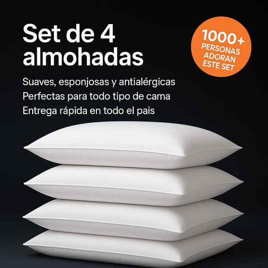 Sueño Placentero: Set de 4 Almohadas para Todo Tipo de Dormilón 🛏️💤🌙