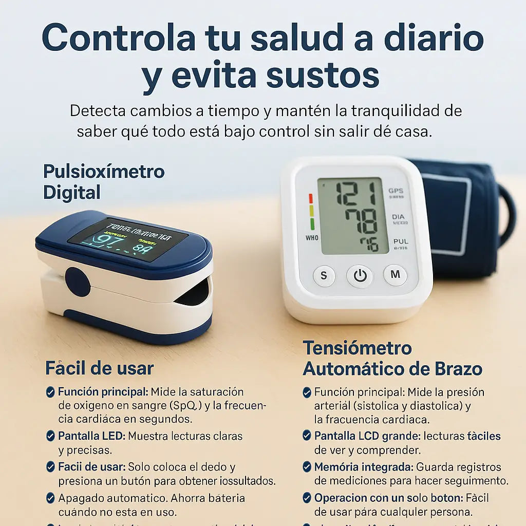 💓 Kit Control en Casa: Oxímetro + Tensiómetro 💓