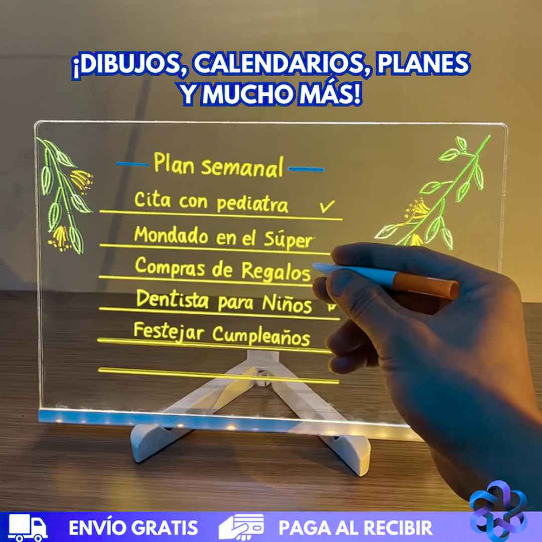 Pizarra Neón Mágica – Calma la ansiedad de tus hijos 🎨✨+ 7 marcadores GRATIS