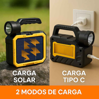 Lámpara LED Multifuncional. Carga Solar, PowerBank y Herramientas ⭐